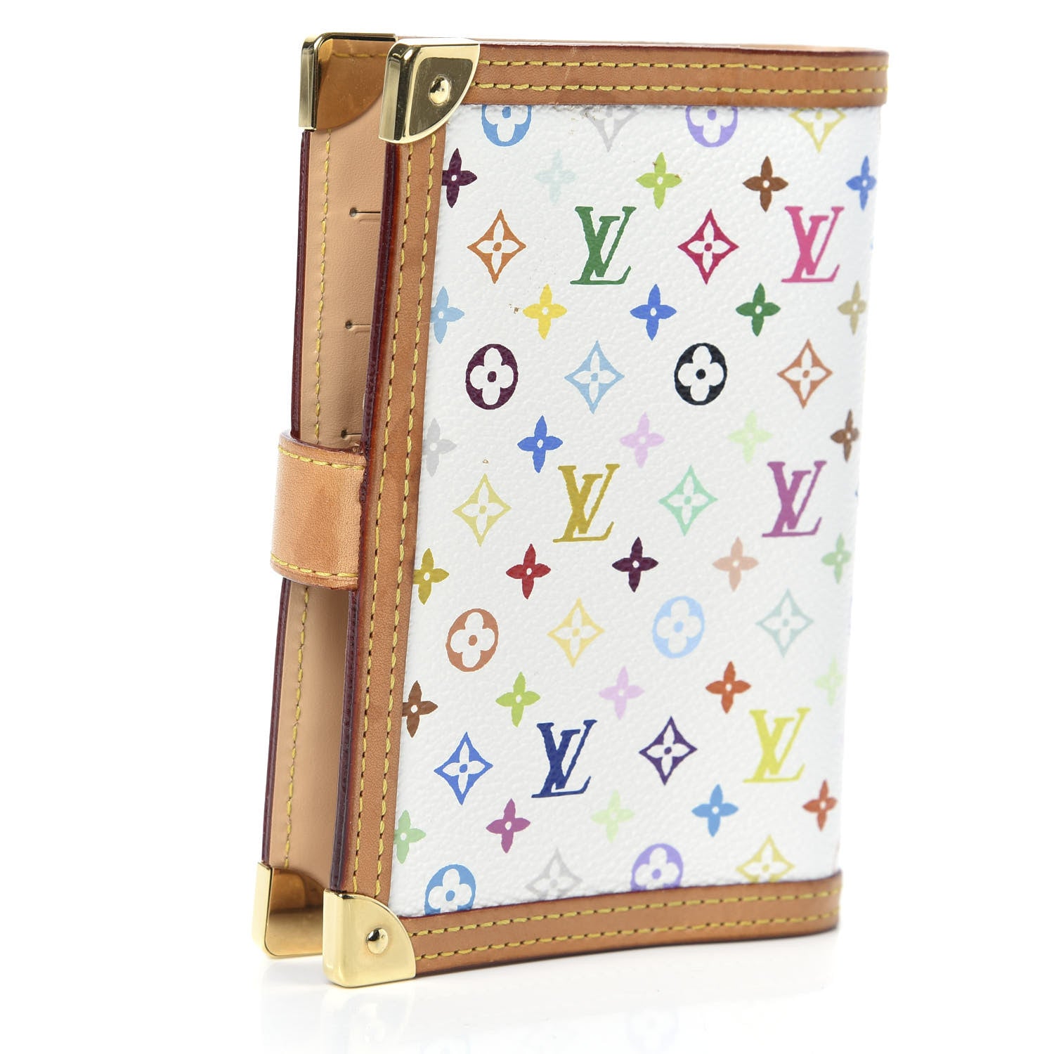 Louis Vuitton Monogram Multicolor Small Ring Agenda Cover White 3 of 7