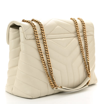Saint Laurent Calfskin Y Quilted Monogram Medium Loulou Chain Satchel Crema Soft 5 of 21