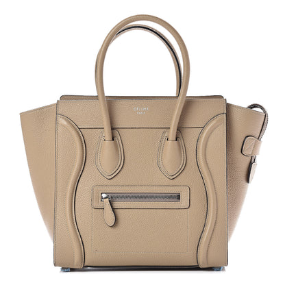 Celine Drummed Calfskin Micro Luggage Dune 1 of 9