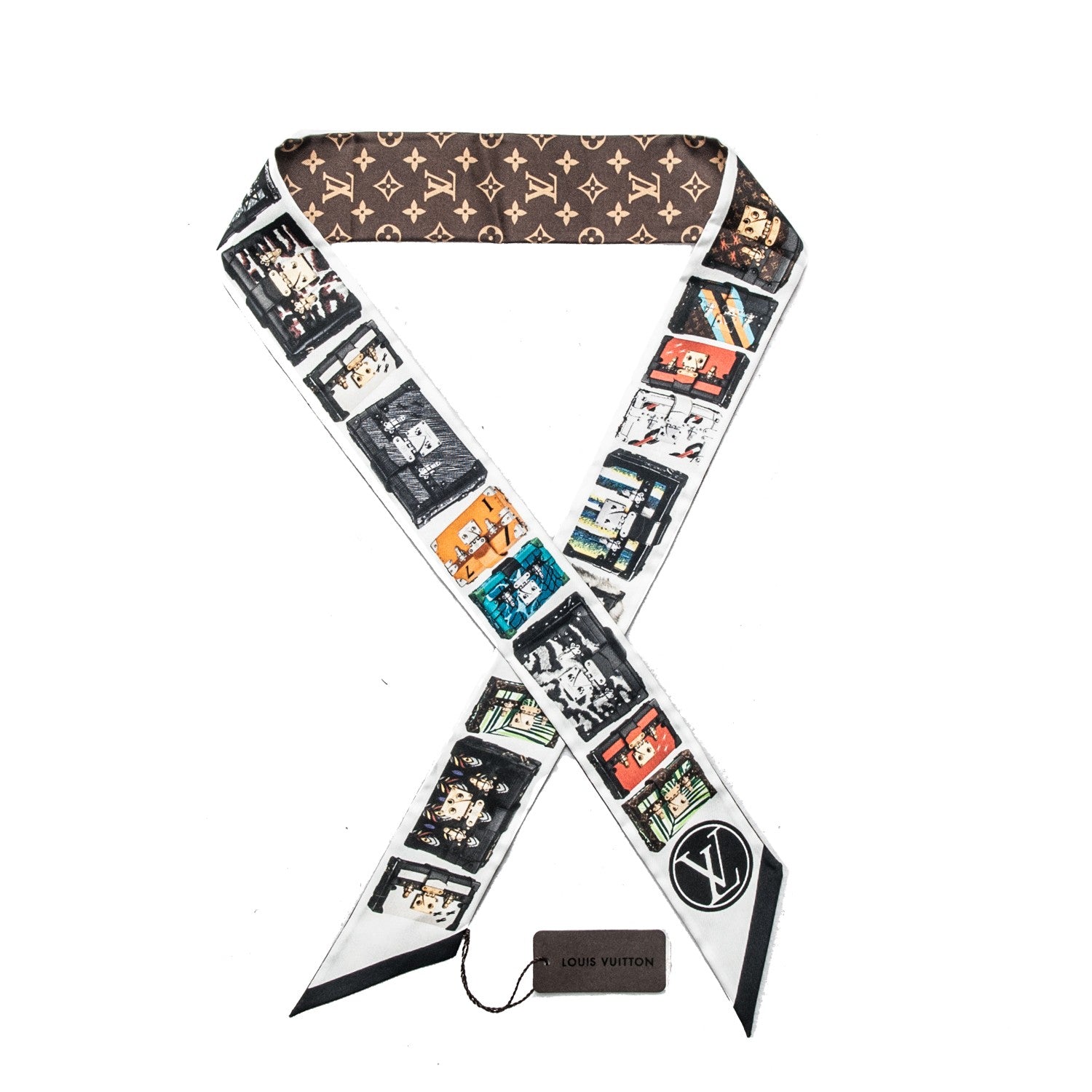 Louis Vuitton Silk Monogram Tribute To Petite Malle BB Bandeau Black 1 of 5