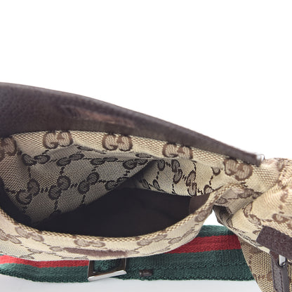 Gucci GG Monogram Web Double Pocket Belt Bag Dark Brown 7 of 10