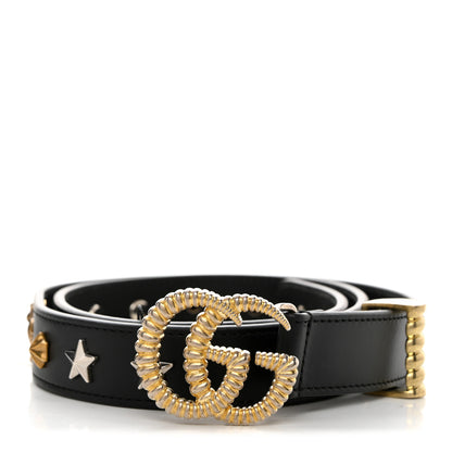 Gucci Calfskin Star Studded Torchon Double G Belt 90 36 Black 1 of 6