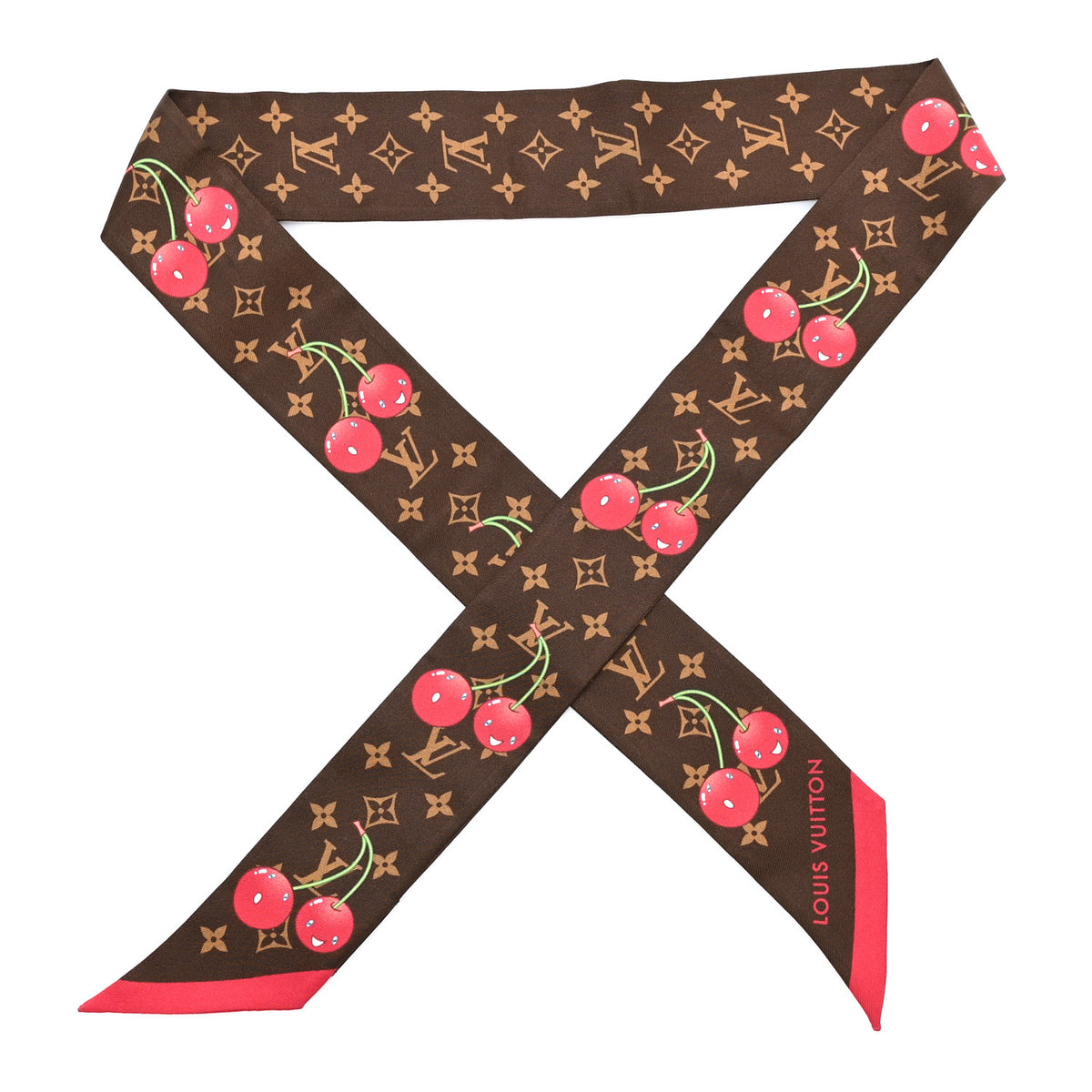 LV X TM Silk Monogram Cerises Bandeau Brown