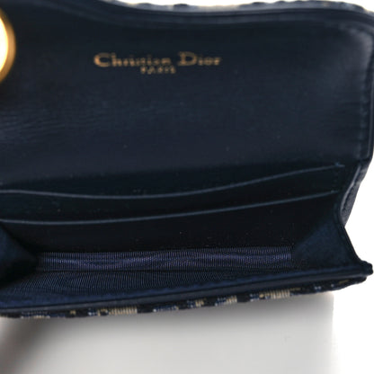 Christian Dior Oblique Saddle Card Holder Blue 5 of 7