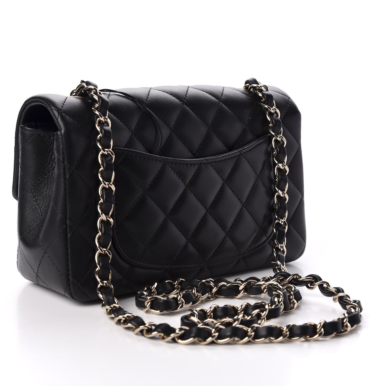 Chanel Lambskin Quilted Mini Rectangular Flap Black 2 of 9