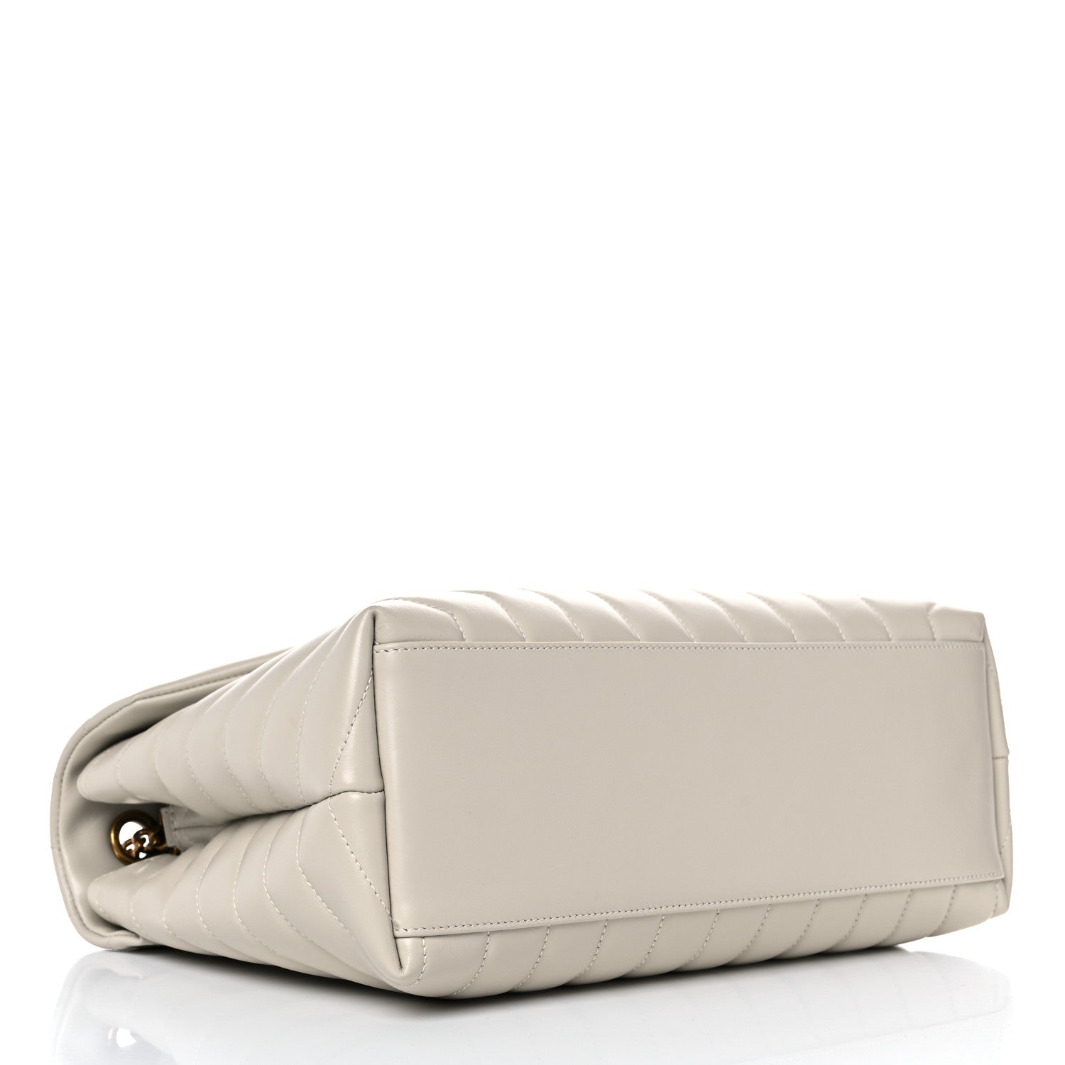 Saint Laurent Calfskin Y Quilted Monogram Medium Loulou Chain Satchel Blanc Vintage 4 of 17