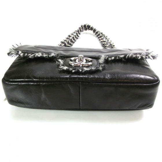 Lambskin Tweedy Flap Black