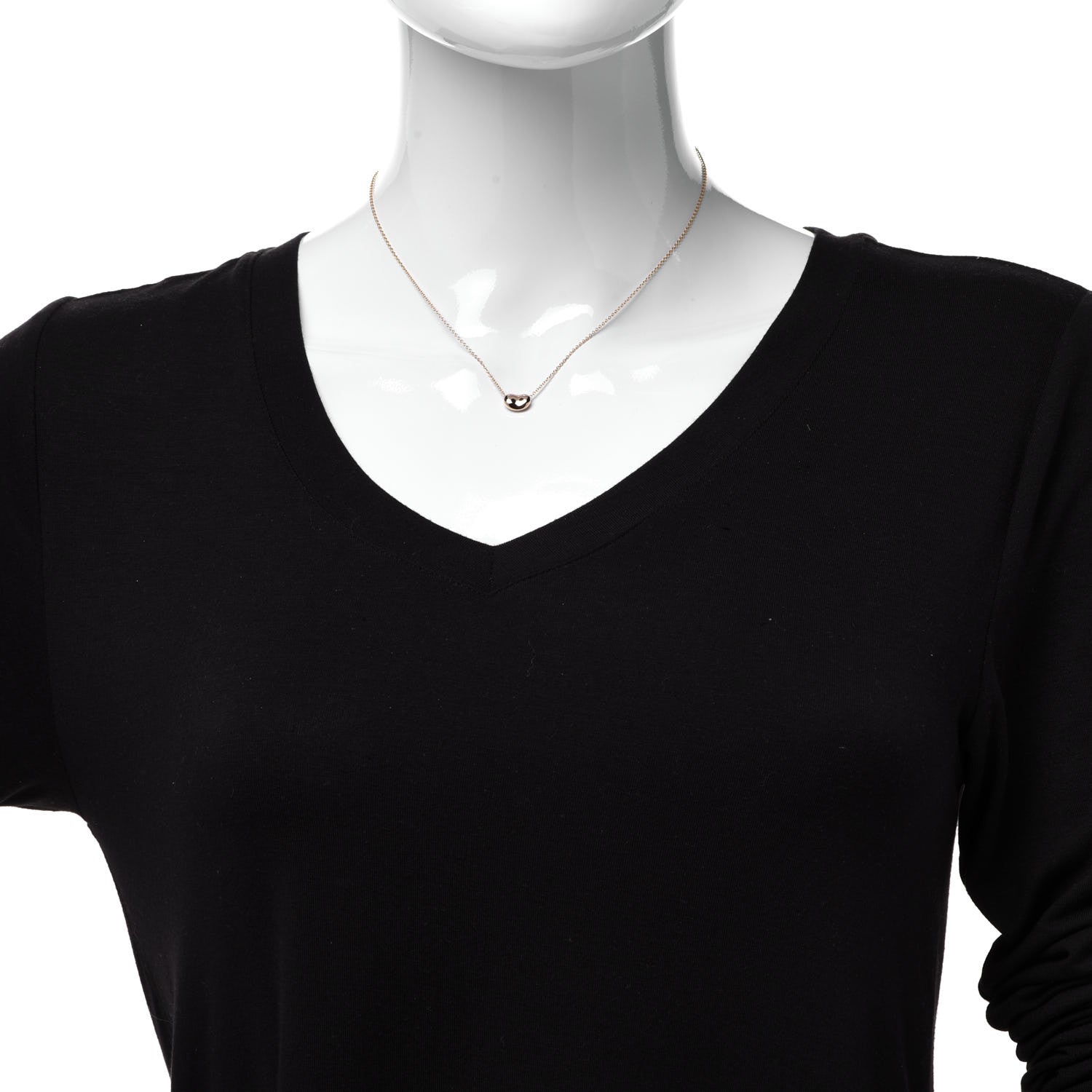 Tiffany 18K Rose Gold 9mm Elsa Peretti Bean Pendant Necklace 2 of 5
