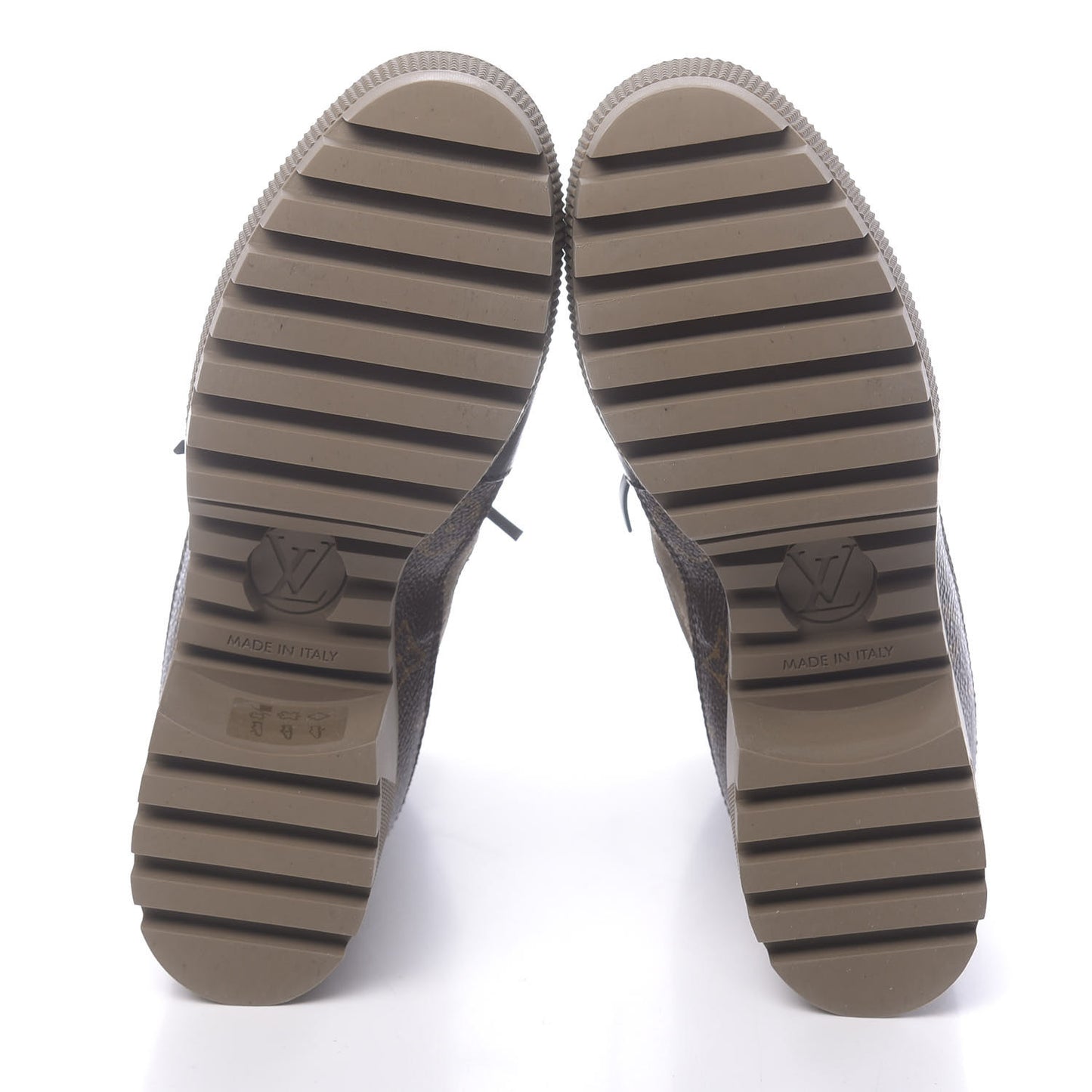 Suede Calfskin Monogram Laureate Platform Desert Boots 36 Taupe