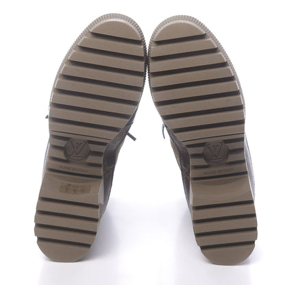 Louis Vuitton Suede Calfskin Monogram Laureate Platform Desert Boots 36 Taupe 5 of 9