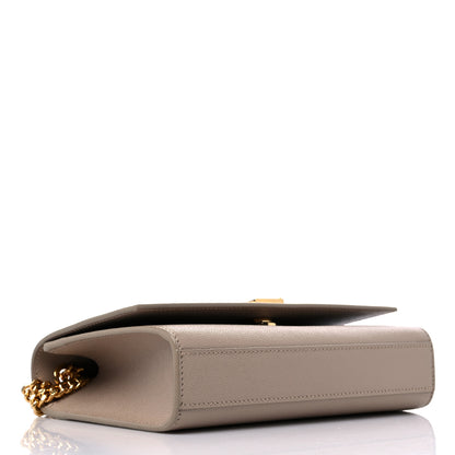 Saint Laurent Grain De Poudre Small Monogram Kate Satchel Dark Beige 6 of 11