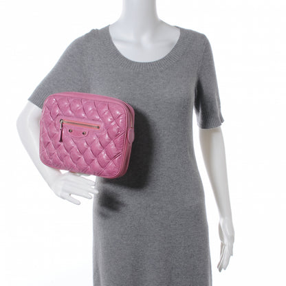Balenciaga Chevre Quilted Matelasse Makeup Clutch GM Bubblegum 2 of 6