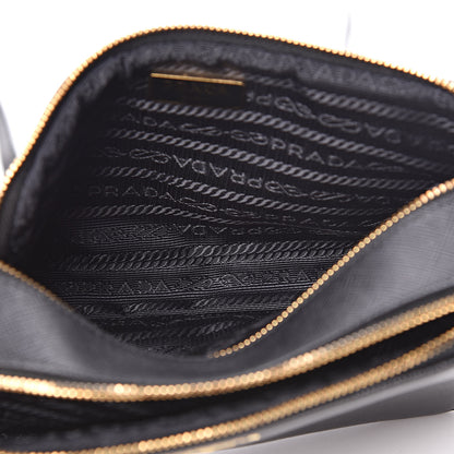 Prada Saffiano Mini Double Zip Crossbody Black 8 of 11