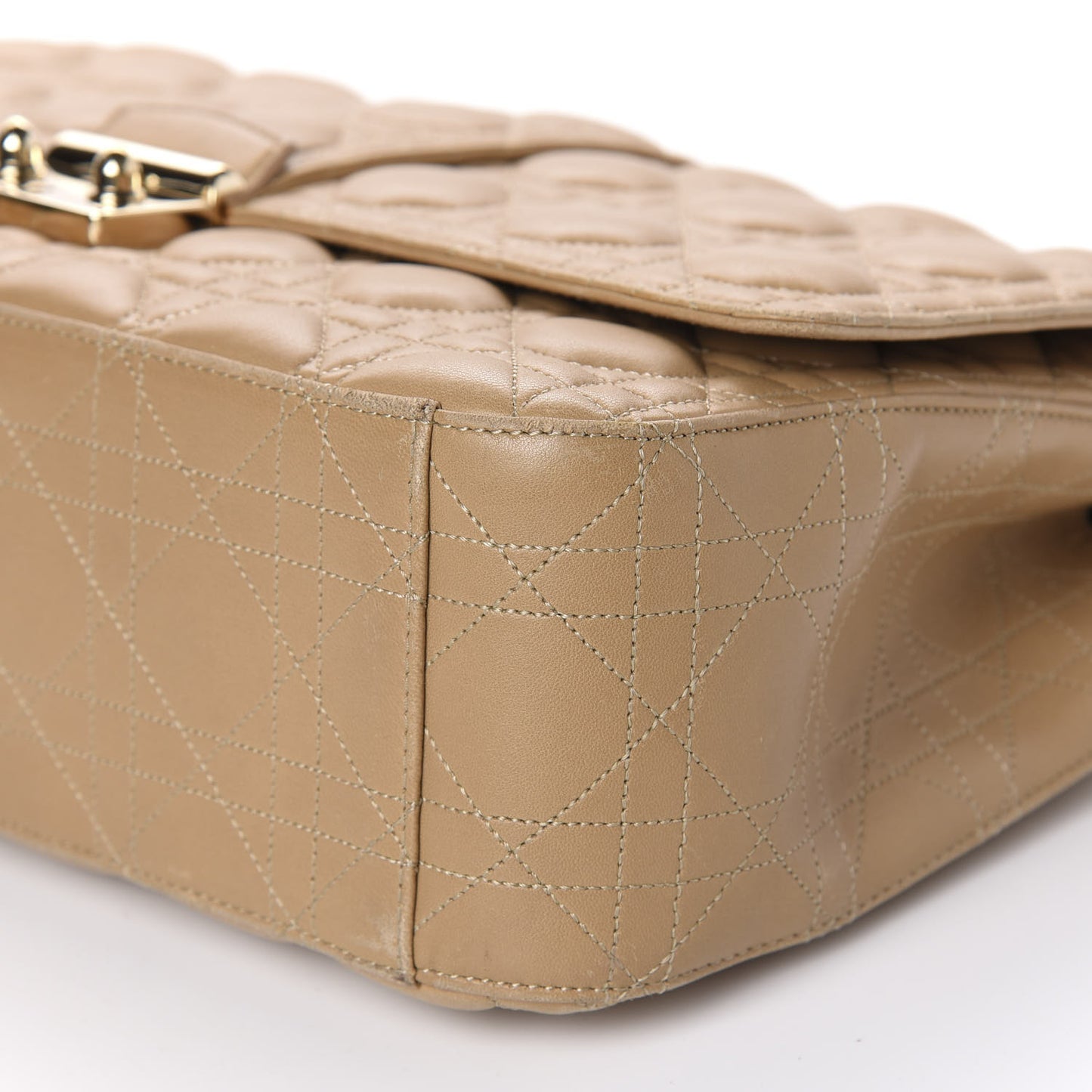 Lambskin Cannage Large Miss Dior Flap Beige