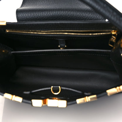 Louis Vuitton Taurillon Embellished Flower Crown Capucines PM Black 5 of 9