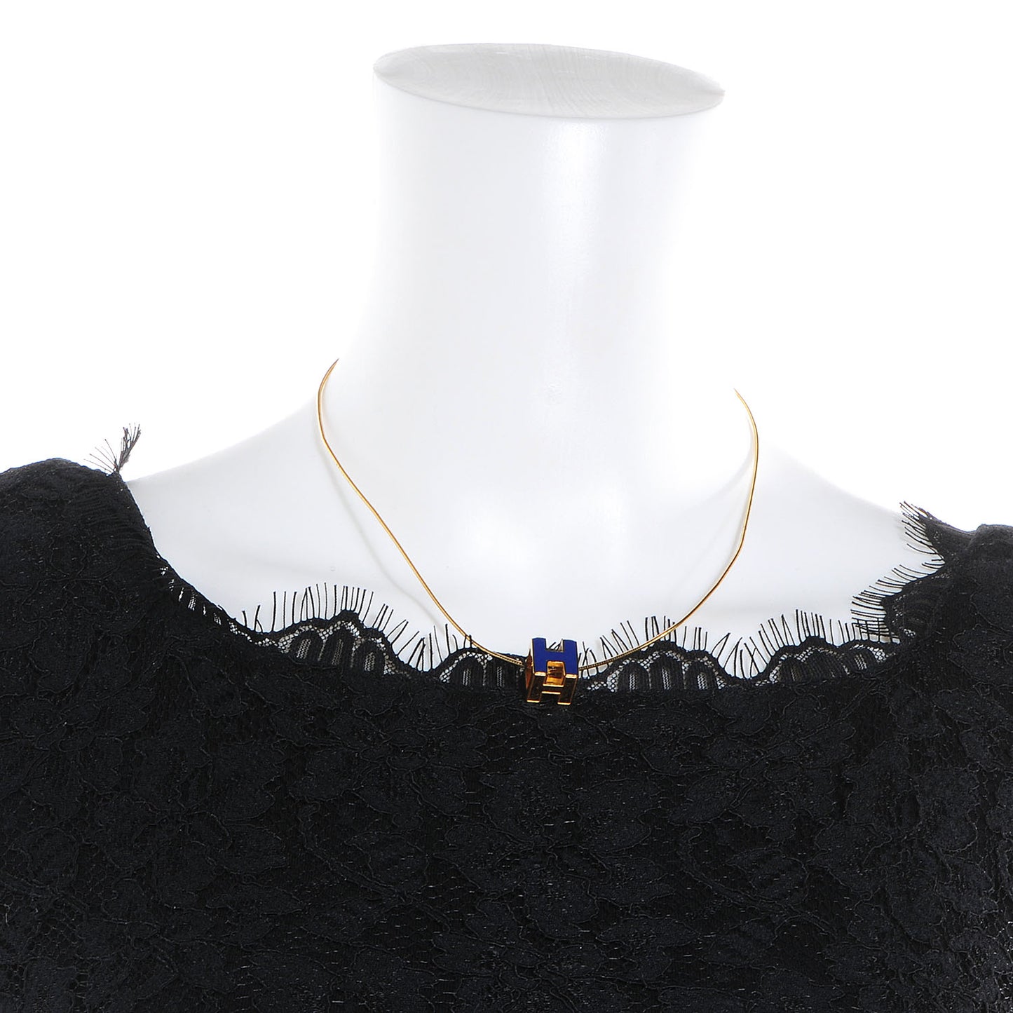 Enamel Cage d'H Necklace Royal Bleu