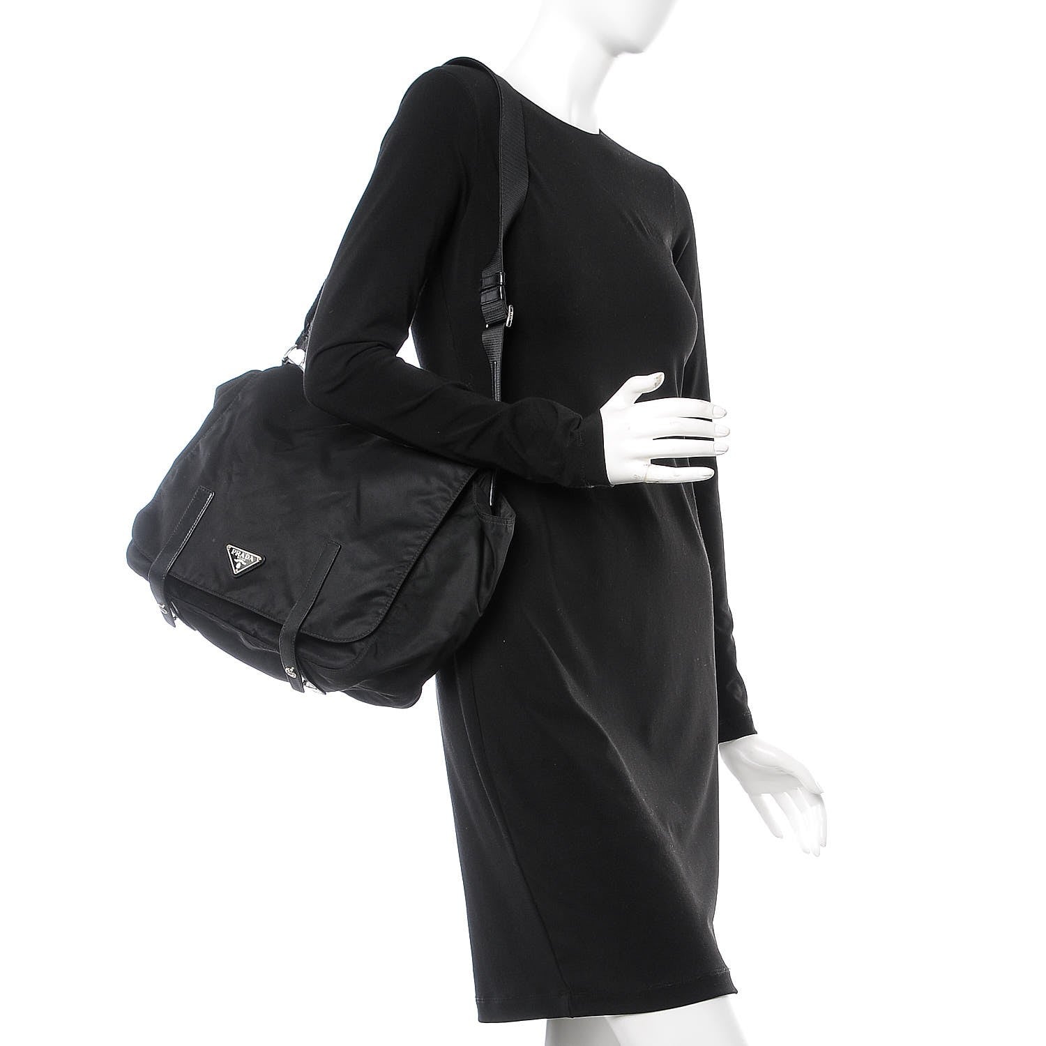 Prada Nylon Vela Messenger Bag Black 2 of 9