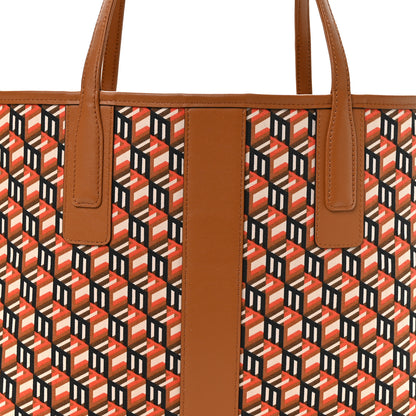 MCM Visetos Medium Liz Reversible Shopper Tote Cognac 12 of 16
