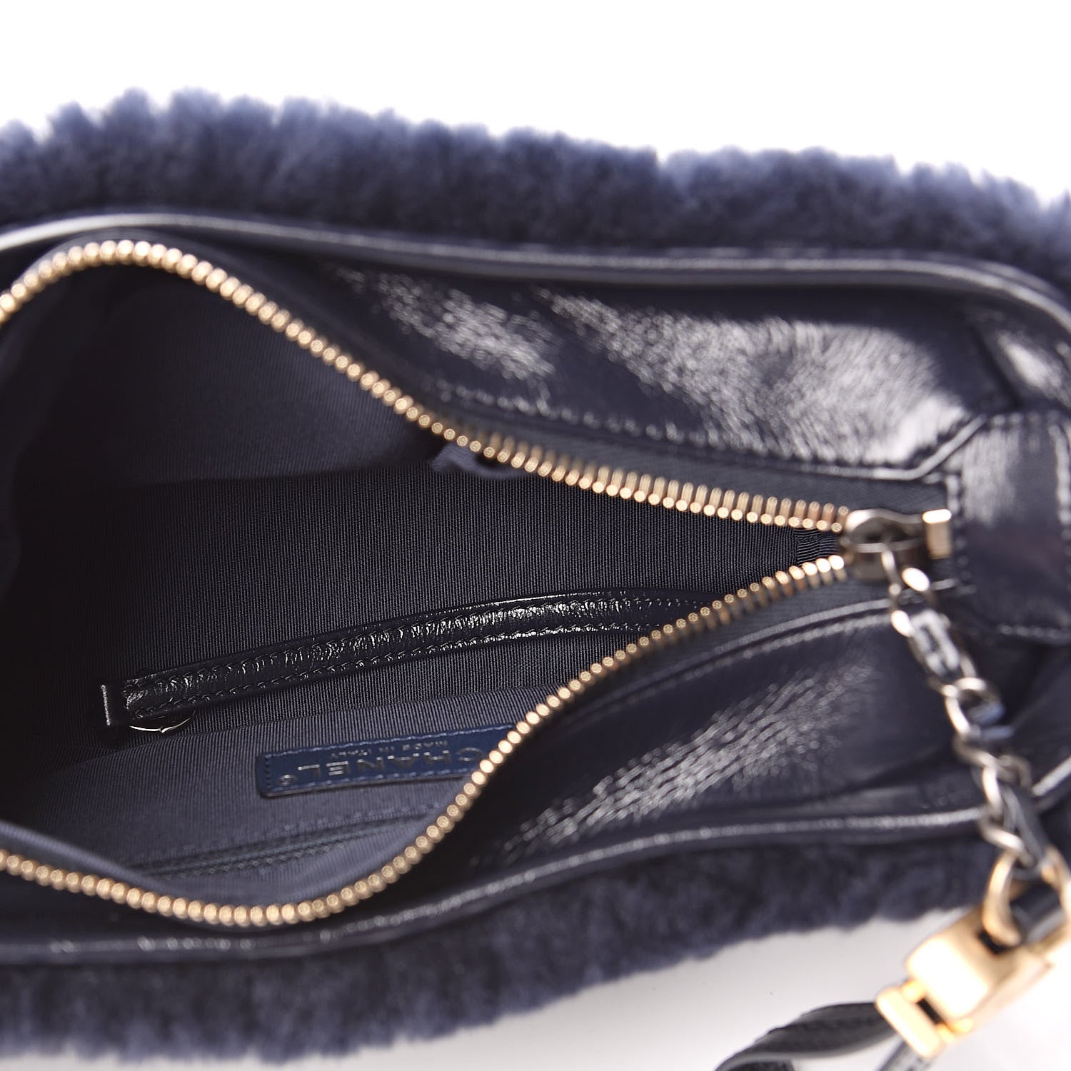 Chanel Shearling Small Gabrielle Hobo Navy 5 of 11