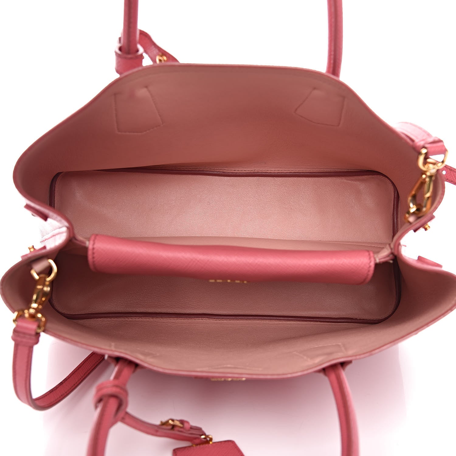 Prada Saffiano Cuir Medium Double Bag Tamaris Pesca 6 of 15