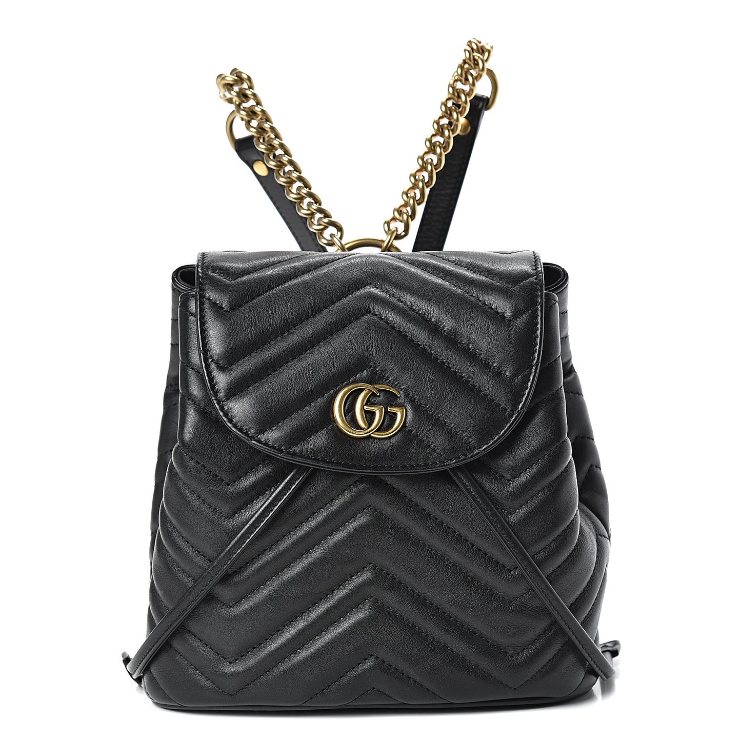 Calfskin Matelasse GG Marmont Flap Backpack Black