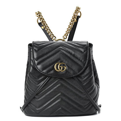 Gucci Calfskin Matelasse GG Marmont Flap Backpack Black 1 of 12