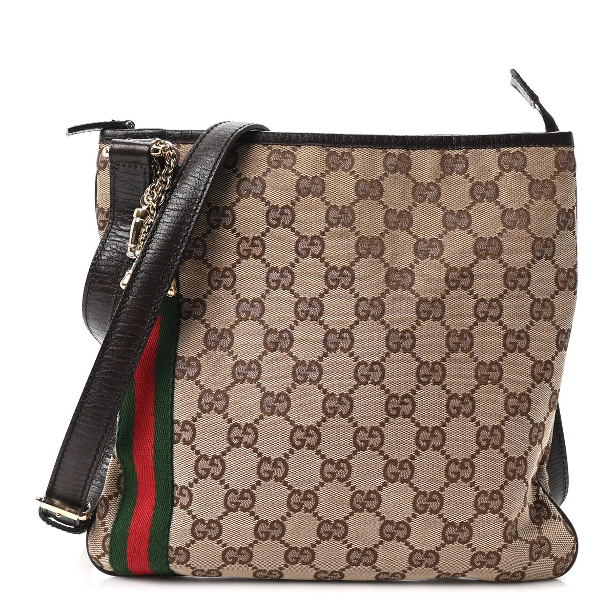 Gucci Monogram Web Jolicoeur Charms Messenger Dark Brown 1 of 10