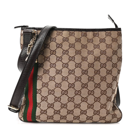 Gucci Monogram Web Jolicoeur Charms Messenger Dark Brown 1 of 10