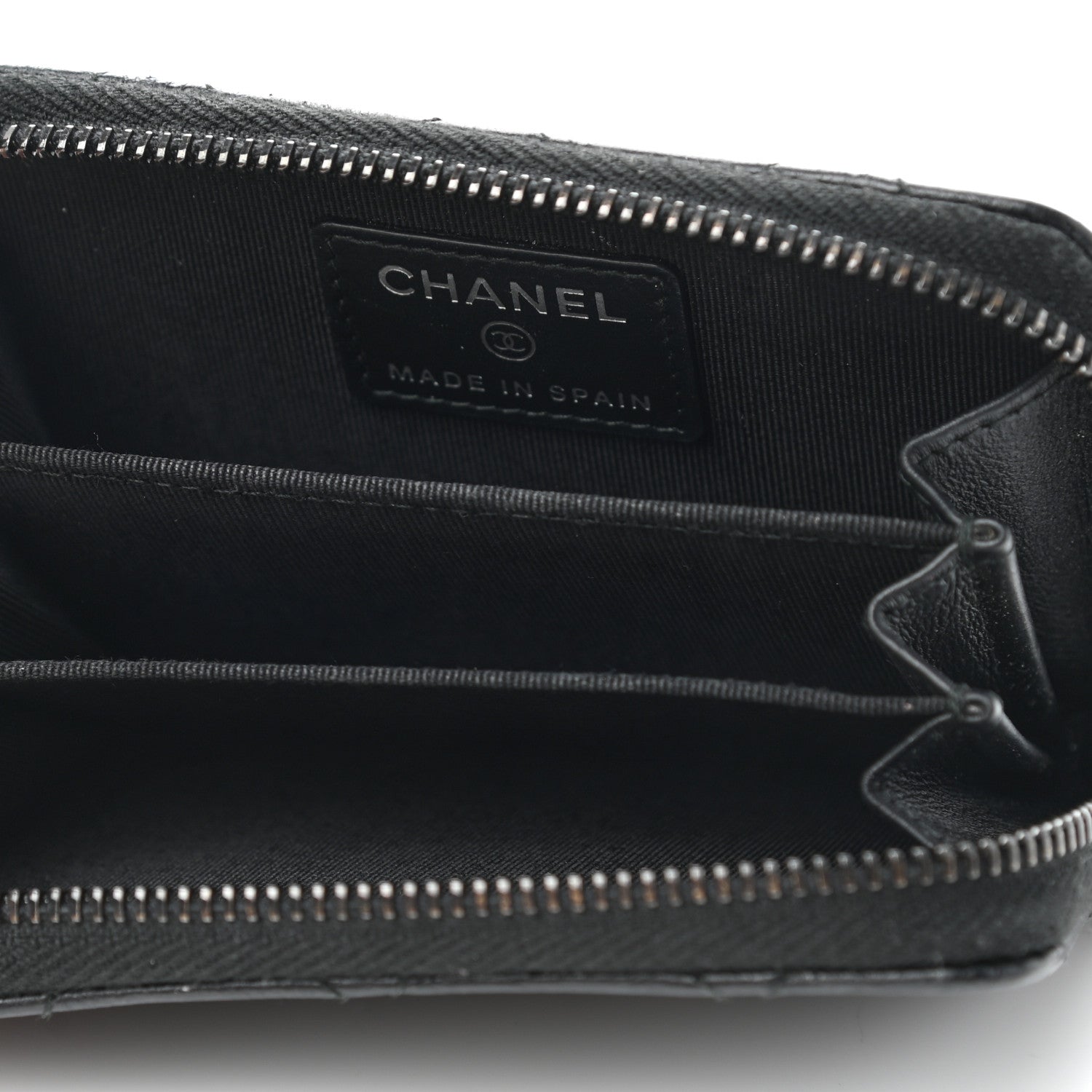 Chanel Calfskin Quilted Zip Coin Purse So Black 5 of 8