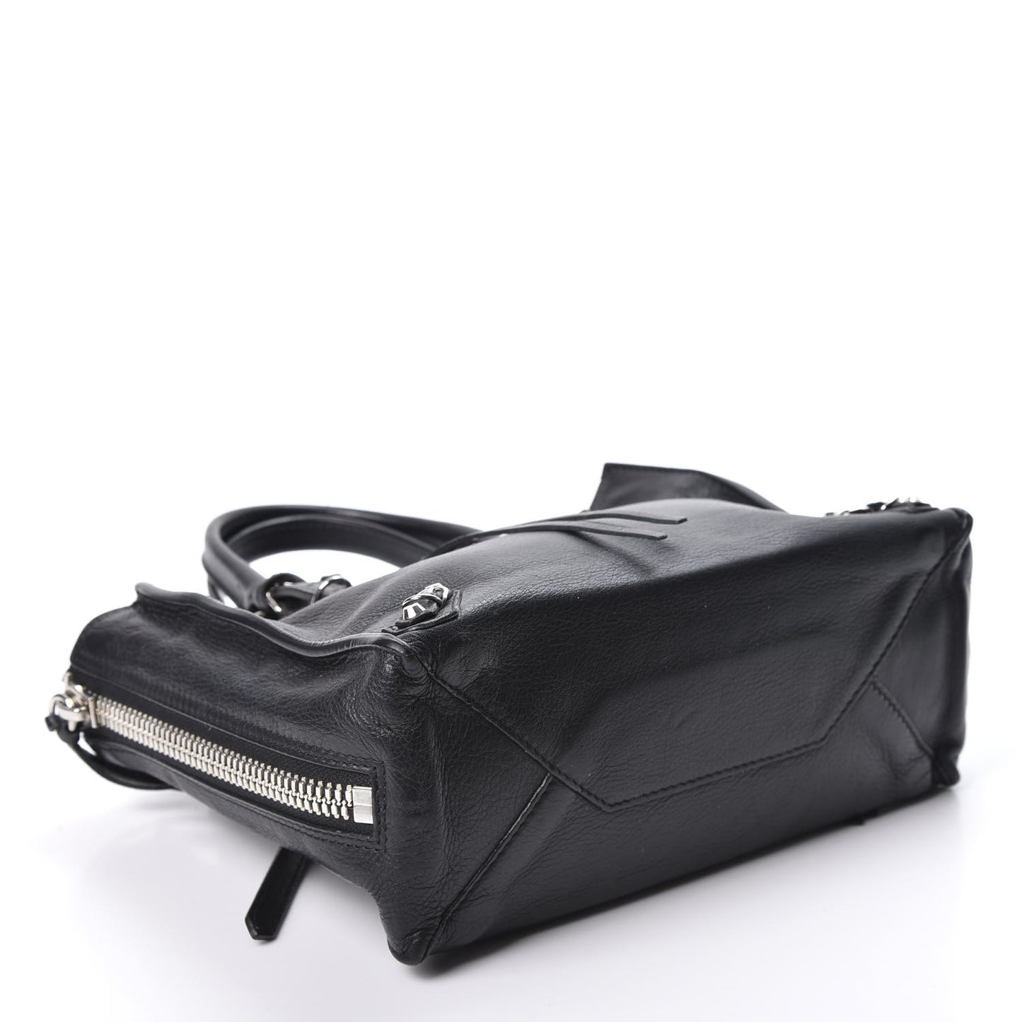 Calfskin Papier Mini A4 Zip Around Tote Black