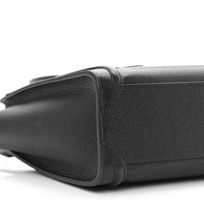 Celine Drummed Calfskin Nano Luggage Black 10 of 11