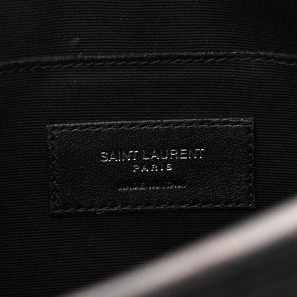 Saint Laurent Lambskin Monogram Embossed Small Lou Camera Bag Black 6 of 10