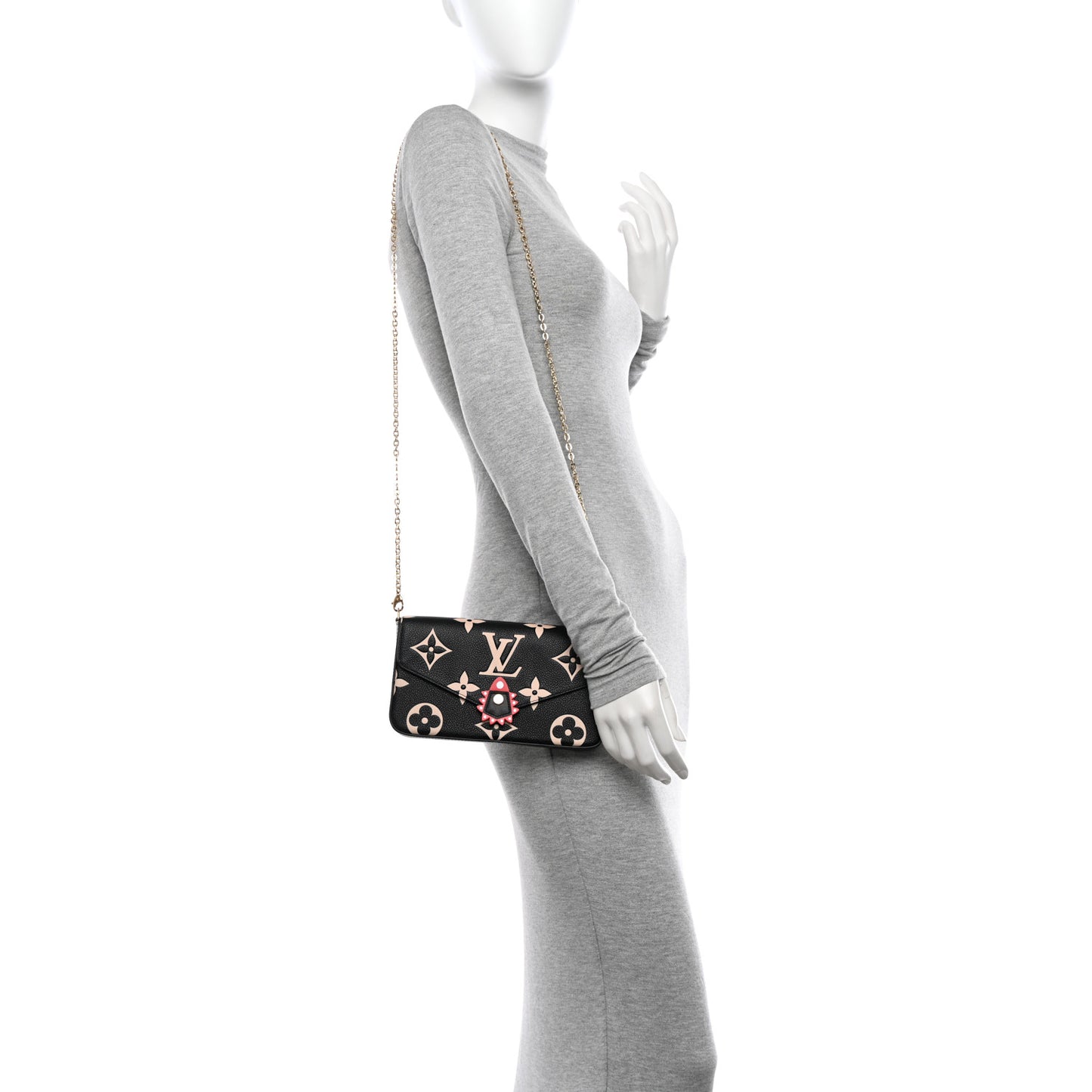 Empreinte Monogram Giant Crafty Pochette Felicie Black Creme