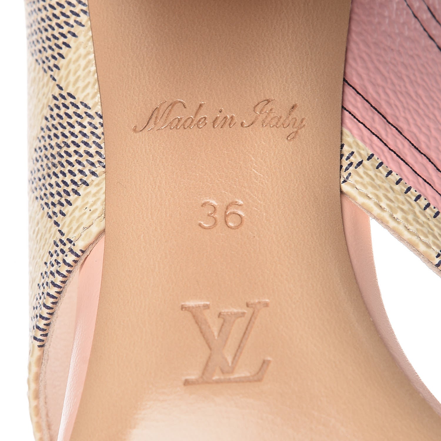 Louis Vuitton Damier Azur Panorama Mules 36 Pink 7 of 9