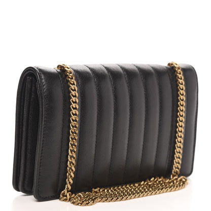 Saint Laurent Lambskin Matelasse Amalia Chain Shoulder Bag Black 3 of 9