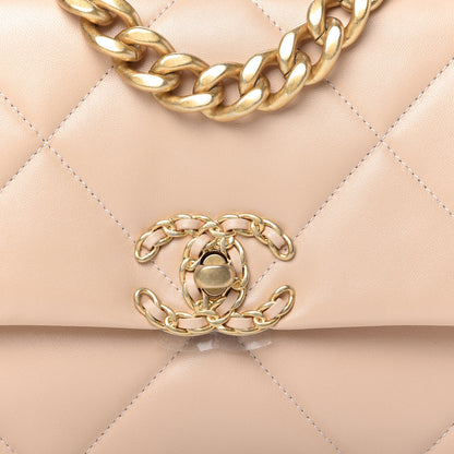 Chanel Lambskin Quilted Medium Chanel 19 Flap Beige 10 of 11
