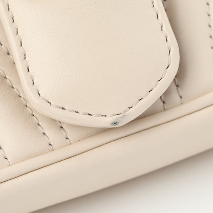 Gucci Calfskin Matelasse Mini GG Marmont Shoulder Bag White 11 of 12