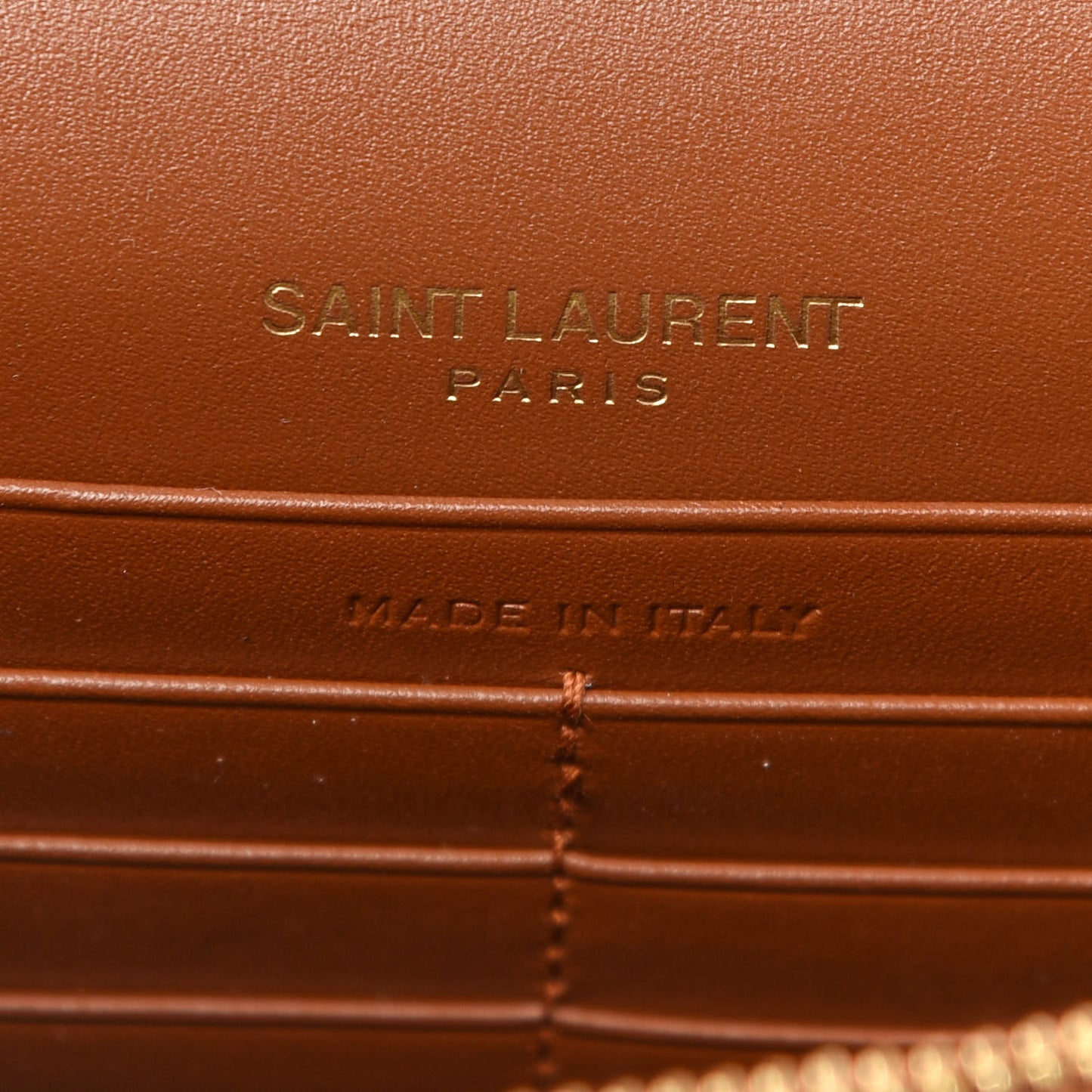 Smooth Calfskin Classic Monogram Kate Tassel Chain Wallet Brown
