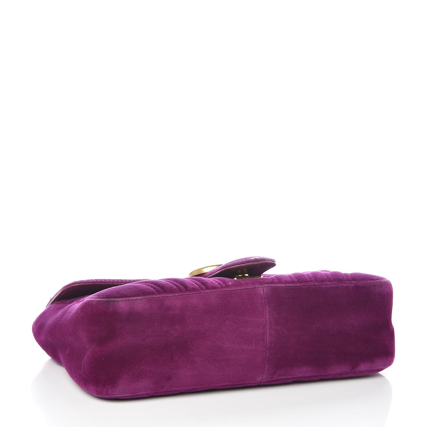 Velvet Matelasse Small GG Marmont Shoulder Bag Fuchsia Violet Cyclamen