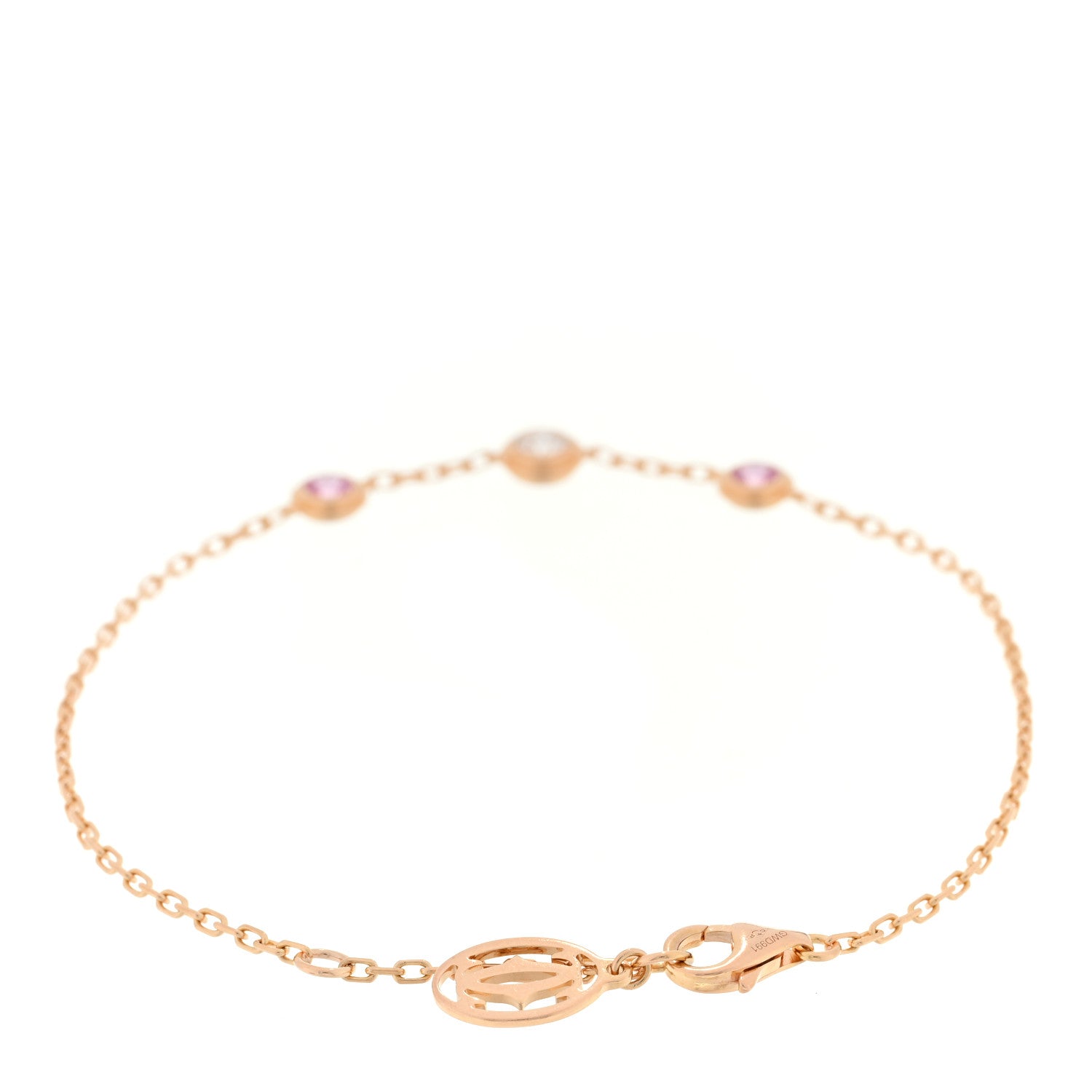 Cartier 18K Pink Gold Diamond Pink Sapphire D'Amour Bracelet 2 of 3