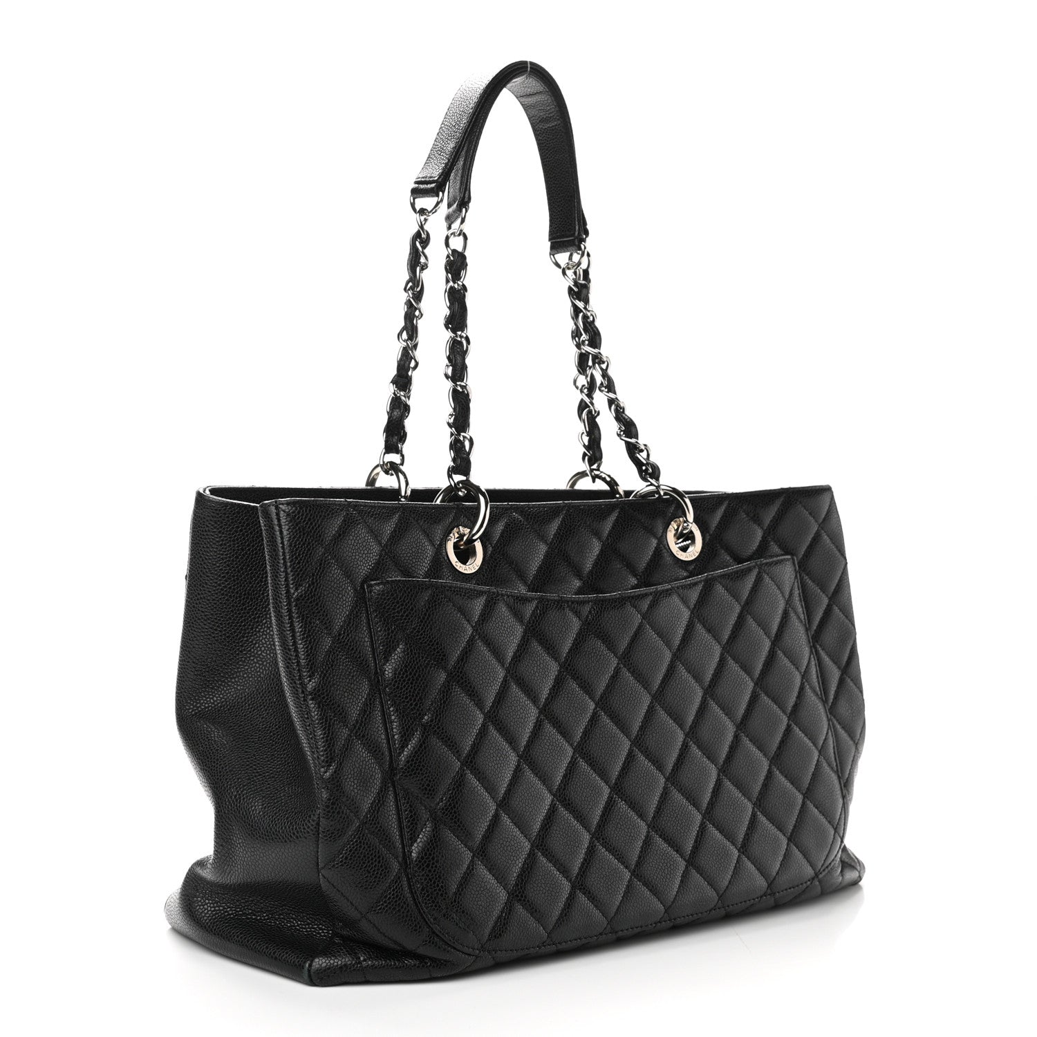 Chanel Caviar Quilted XL Grand Shopping Tote GST Black 3 of 12