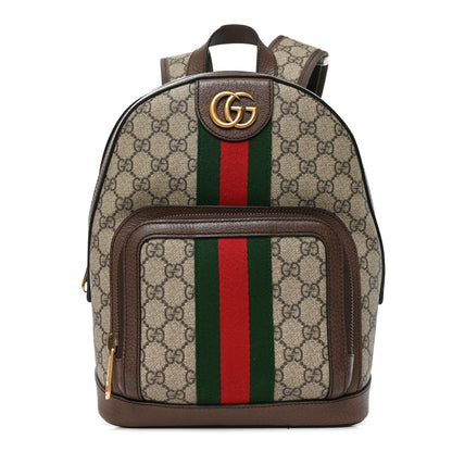 Gucci GG Supreme Monogram Calfskin Web Small Ophidia Day Backpack Beige Ebony New Acero 1 of 10