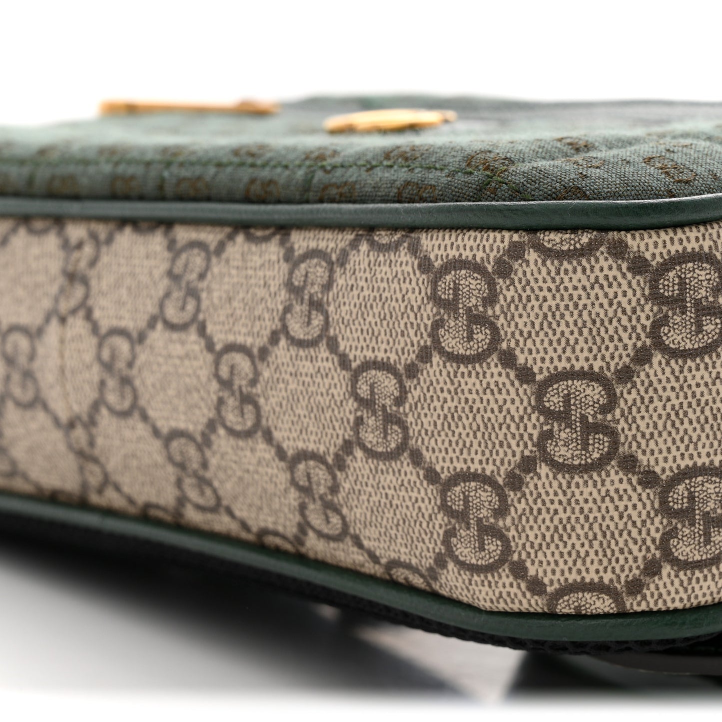 Monogram GG Mignon Textured Dollar Calfskin GG Supreme Monogram Quilted Mini GG Belt Bag Green Beige Ebony