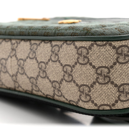 Gucci Monogram GG Mignon Textured Dollar Calfskin GG Supreme Monogram Quilted Mini GG Belt Bag Green Beige Ebony 10 of 10