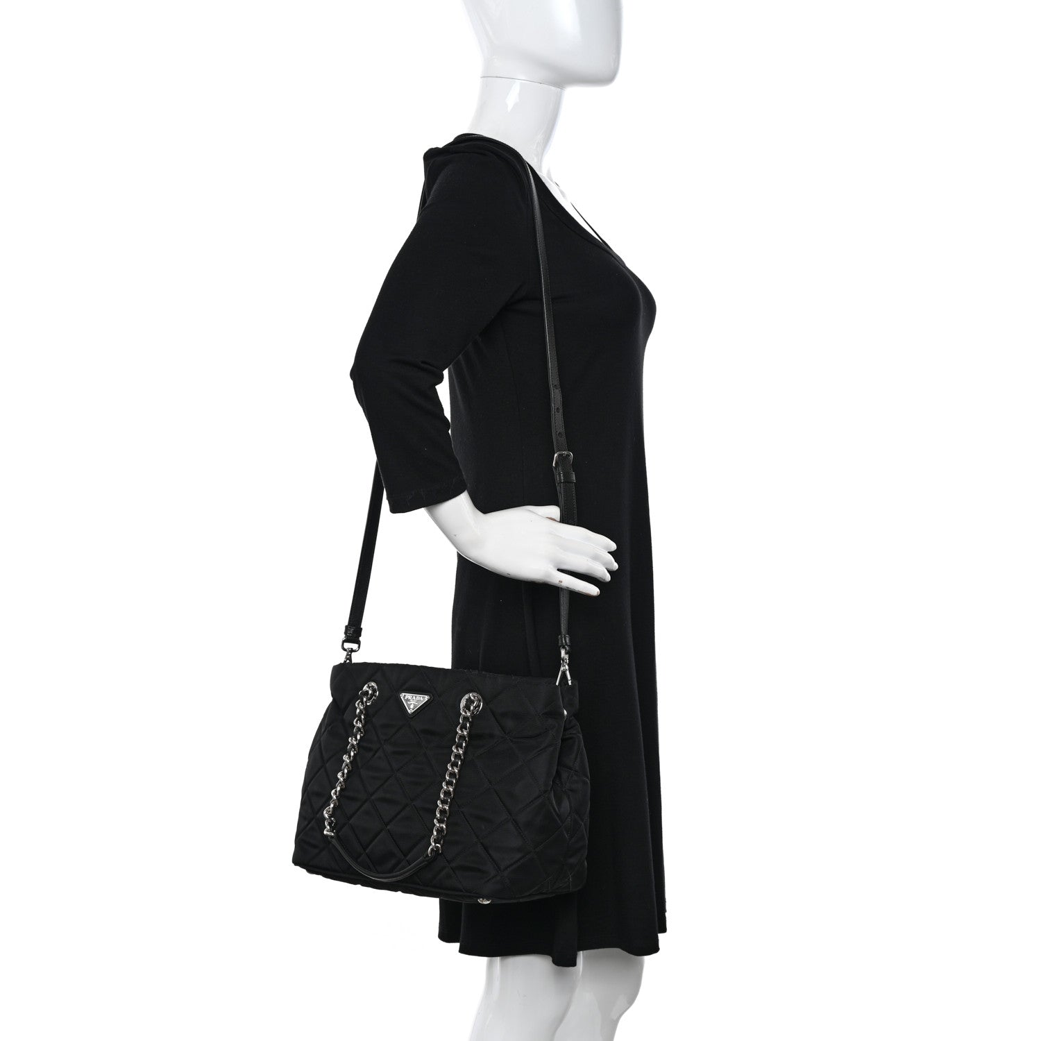Prada Nylon Tessuto Impuntu Quilted Tote Black 3 of 10