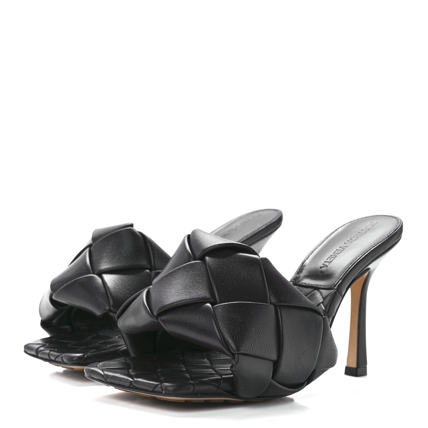 Nappa Maxi Intrecciato Lido Mule Sandals 35 Fondant