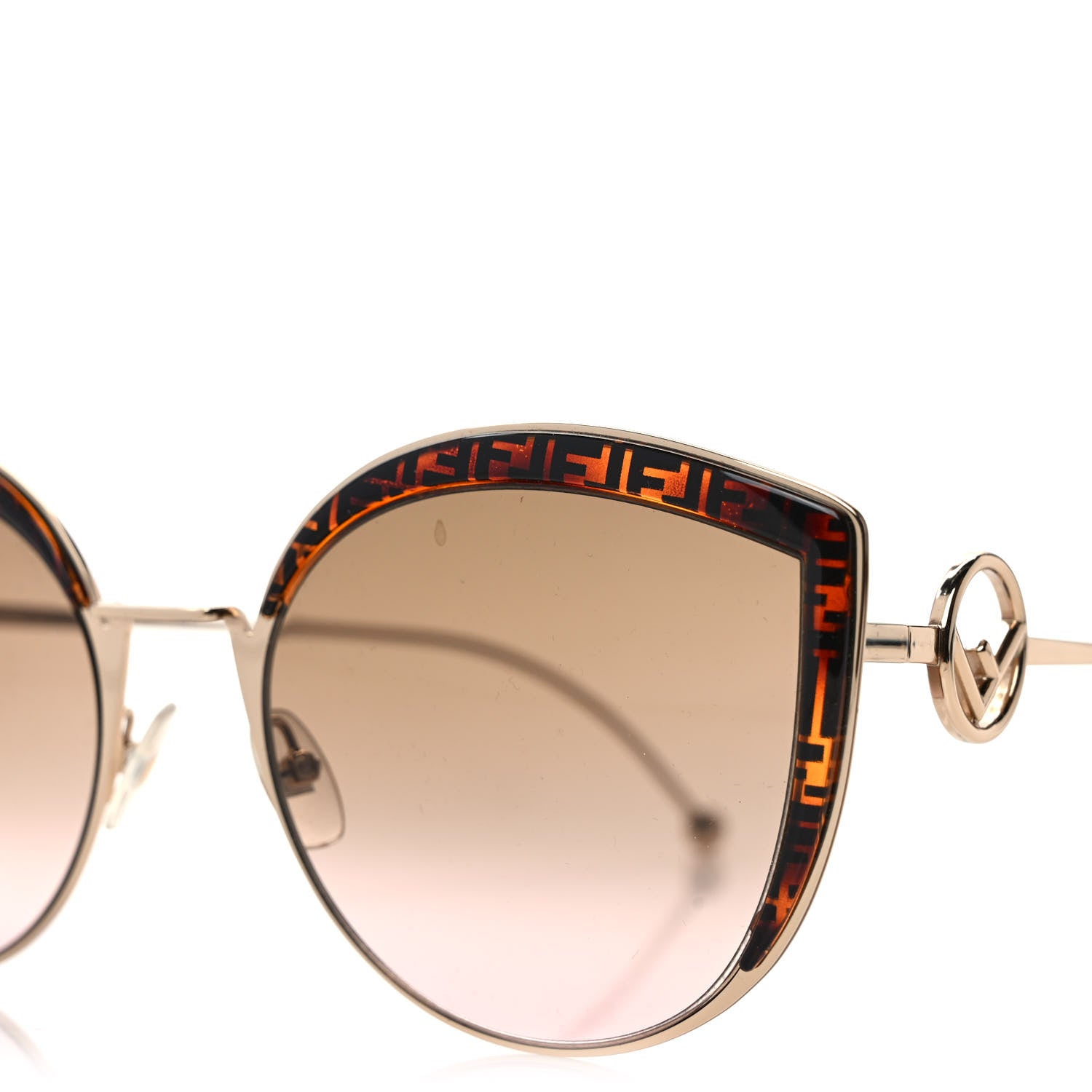 Fendi Metal Acetate F is Fendi FF Cat Eye Sunglasses FF 0290/S Gold 7 of 8