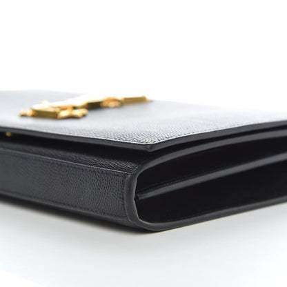 Saint Laurent Grain De Poudre Star Studded Monogram Wallet on Chain Black 10 of 10