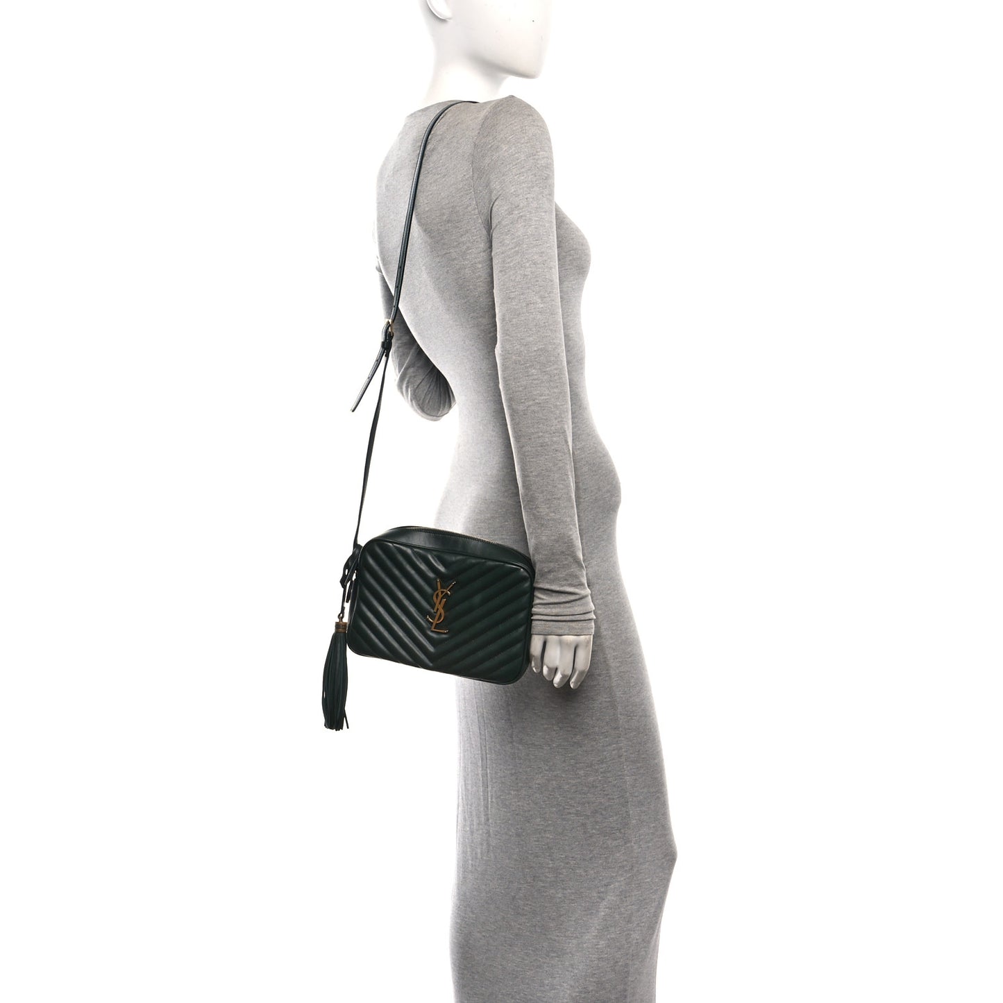 Calfskin Matelasse Monogram Lou Camera Bag Vert Fonce
