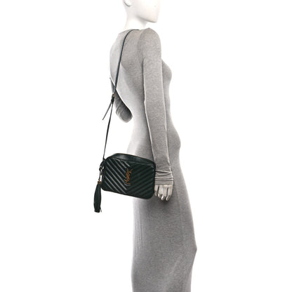 Saint Laurent Calfskin Matelasse Monogram Lou Camera Bag Vert Fonce 2 of 9